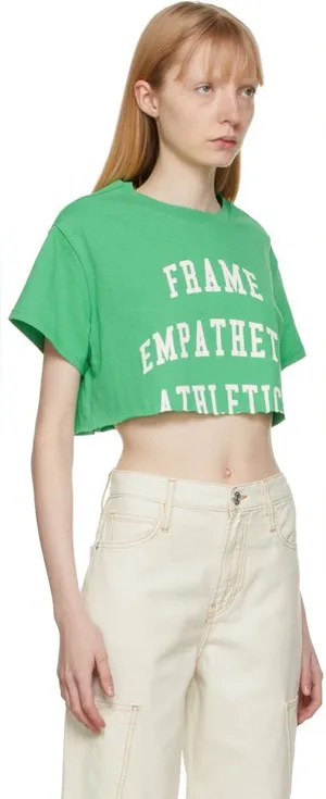 Frame‎ Green Cut-Off Slouchy T-Shirt thumbnail 1