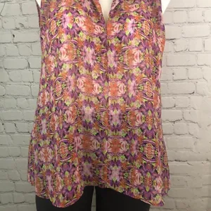 Bisou Bisou sheer bareback pink purple top thumbnail 5