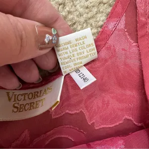 Vintage Victoria’s Secret Gold Label Satin Tank Top Pink Floral Size Large thumbnail 7