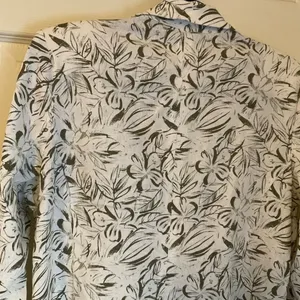 Briggs New York Tropical Leaf Print Linen-Blend Blazer Size M Sage Green thumbnail 11