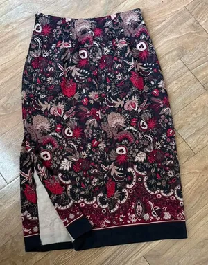 Floral Print Skirt Red Size L thumbnail 1