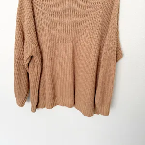 [American Eagle] Tan Oversized Boxy Turtleneck Ribbed Knit Sweater Sz Large L/XL thumbnail 6