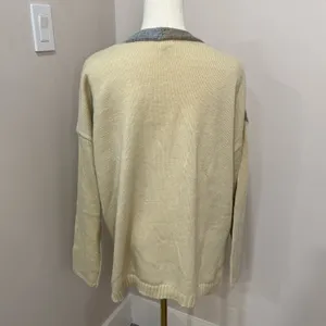 Maurice's Patchwork Cable Knit‎ Cardigan Sweater Medium Brown thumbnail 3