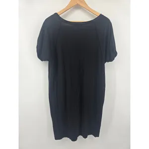 Michael Stars T-Shirt Dress Womens S V-Neck Short‎ Sleeve Black Mini Tunic EUC thumbnail 3