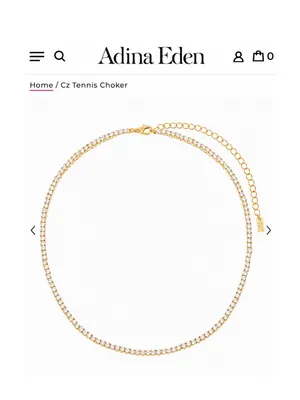 Revolve x Adina Eden Thin Tennis Choker in Gold thumbnail 6
