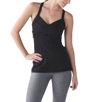 Lululemon Wrap It Up Black Twist-Front Tank Top thumbnail 1