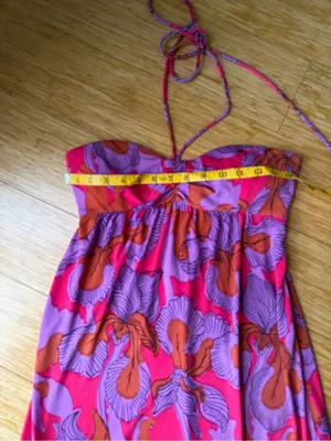 Tibi Iris Ikat Floral Padded Halter Maxi Dress Pink XS thumbnail 8