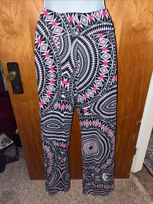 White Mark Aztec Boho Mandala Print loose Wide Legging Pants - Size Small thumbnail 5