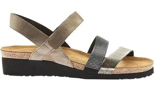 Naot Strappy Wedge Sandals Womens 39‎ Metallic Rhinestone Good Comfort Cork Sole thumbnail 1