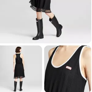 Hunter Black Mesh Racerback Zip Back Tennis Dress Swimsuit Coverup Size Small thumbnail 11