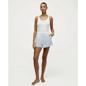 PETITE PLUME Women's Twill Sleep Shorts in Blue “Coastal Stripe” - Large - NWT thumbnail 4