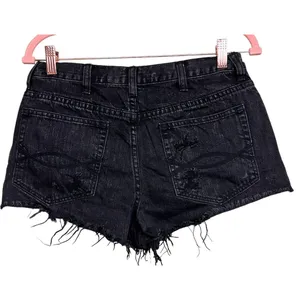 Abercrombie & Fitch Black Distressed Cut Off Jean Shorts Women’s Size‎ 6/28 thumbnail 2