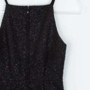 H&M Womens Sleeveless‎ Textured Midi Cocktail Dress Size 2 Black Sparkle Evening thumbnail 5