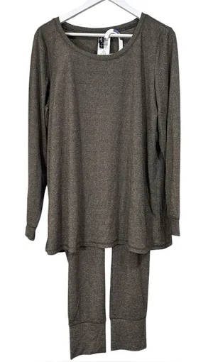 NWT Torrid Sleep Black Metallic Ribbed Long Sleeve Legging SET Size 2X thumbnail 1