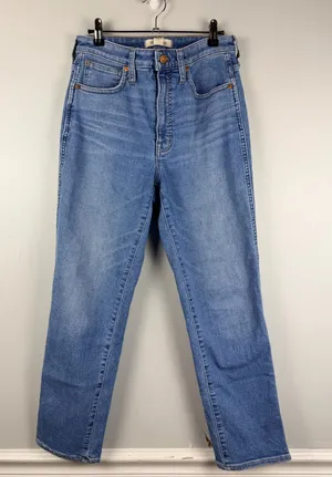 Madewell curvy Stovepipe medium wash denim jeans size 28 thumbnail 1