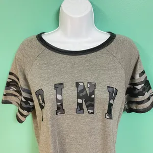 Victoria's Secret PINK Gray Camo Short Sleeve Tee thumbnail 4