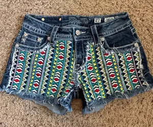 Miss Me Dark Blue Denim Shorts size 27 thumbnail 1
