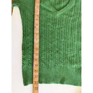 VTG American Eagle Sweater Women Medium Green V Neck Cable Knit Pullover Y2K‎ thumbnail 6