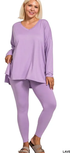 NEW!Plus Size Lavender brushed soft microfiber loungewear set Size 3X thumbnail 1