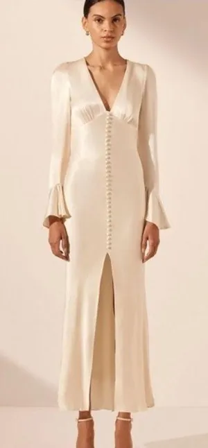 Shona joy La Lune Frill Cuff Bias Midi Dress thumbnail 1