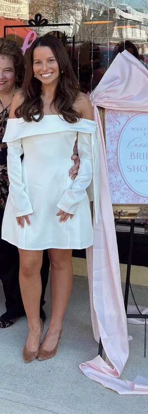 Selfie Leslie ivory dress thumbnail 1