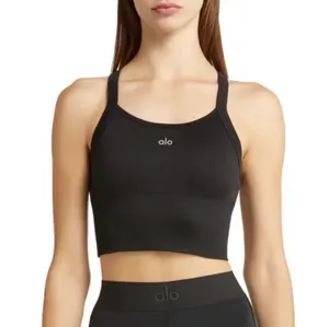 Alo Yoga Seamless Ribbed Favorite Bra Tank Black XS thumbnail 1