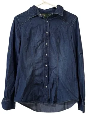 Stillwater Supply Co Women Medium Denim Snap Button Long Sleeve‎ Western Shirt thumbnail 1