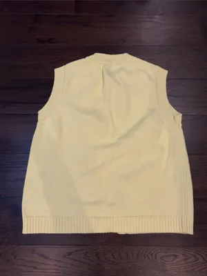 Yellow Sleeveless Button-Front Women's Sweater Vest Size Small - C31-054 thumbnail 5