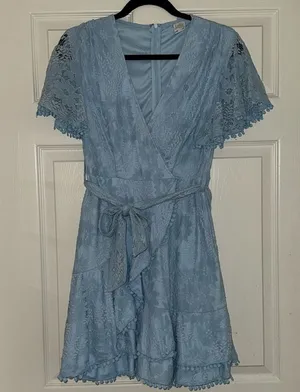 Blue Lace Selfie Leslie Dress thumbnail 1