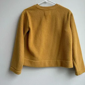 EVERLANE ReNew Oversized Plush Fleece Sweatshirt Teddy Crewneck Mustard Size XS thumbnail 5