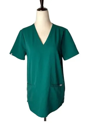 Figs Shirt Women Small Green Casma Three Pocket Scrub‎ Top Medical Nurse Doctor thumbnail 1
