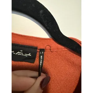 Out From Under Urban Outfitters Waffle Knit Cropped Henley Top Rust Orange L thumbnail 3