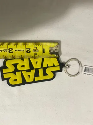 Star Wars Logo Keychain Rubber Yellow Black Lucasfilm Official Merchandise thumbnail 2