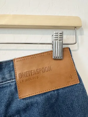 One Teaspoon Shorts Size 23 Blue Moon Le Wolves Button Fly Frayed Retro Indie‎ thumbnail 8