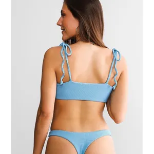 Dippin Daisys Zuma Swim Bikini Top Tides Blue‎ Ribbed NWOT Size S thumbnail 2