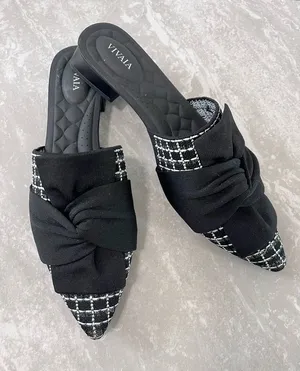 VIVAIA Black and White Mules- Size 41.5 thumbnail 1