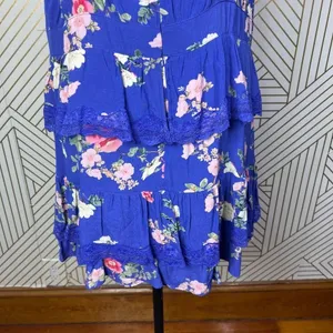Lovers + Friends Teresa Floral Ruffle Mini Dress in Feeling Blue Size‎ US XL thumbnail 11