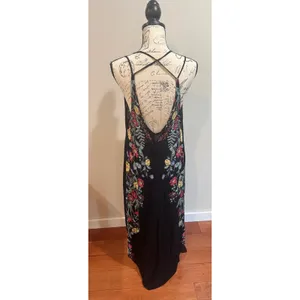 Free People Ashbury Maxi Slip Dress Sz‎ XS Black Floral thumbnail 4