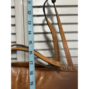 C & C California Leather Bag‎ Satchel Camel Double Strap Zip Brown thumbnail 3