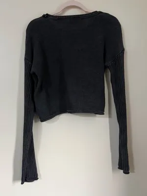 Urban Outfitters Dark Grey Cropped Sweater Size Medium Indie Lounge Streetwear thumbnail 3