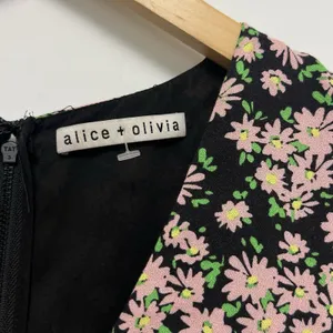 Alice + Olivia Mariska Floral Ruffle Tiered Skort Romper Mini Dress Multi Size 2 thumbnail 4