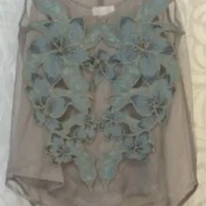 Miss Me Embellished Mesh Sleeveless Tank with Camisole in Jasmine Combo sz S EUC thumbnail 2