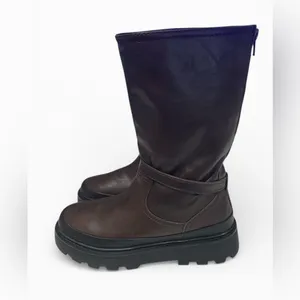 Zara chunky brown boots size 38 thumbnail 3