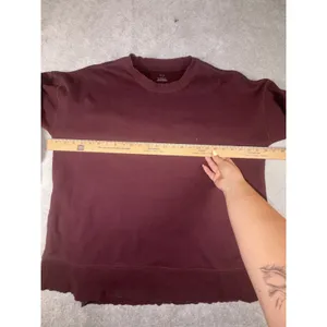 Aerie Women Sweatshirt L Burgundy Oversized Crewneck Fleece Pullover Cozy Loung thumbnail 7
