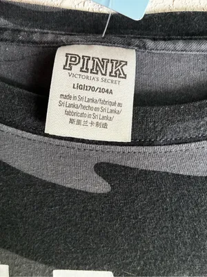PINK Victoria's Secret Black & Gray Camo Logo Tee thumbnail 3