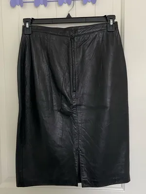 NWOT Giovinezza Moda by Rocco D’Amelio women’s black leather button‎ skirt 10 thumbnail 1