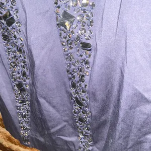 French Connection Vintage Y2k Blue Beaded Embellished Strapless Dress Size 4 thumbnail 5