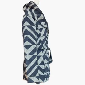Mossimo Supply Co. Two Tone Geometric‎ Wrap Pea Coat With Oversized Collar Sz M thumbnail 7