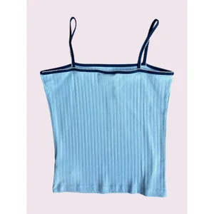 Free People Sunday Market NWT Ribbed Seashell Tank Blue Large thumbnail 3