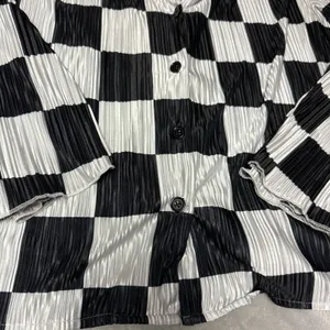 Dressed in Lala Black White Checkered Top Sz Large thumbnail 5